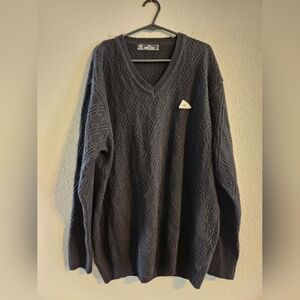 Monte Carlo Men’s black merino wool blend knit sweater size 42/XL